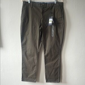 NWT Tommy Hilfiger | Green Trousers Flat Front Cotton Blend | Size 14